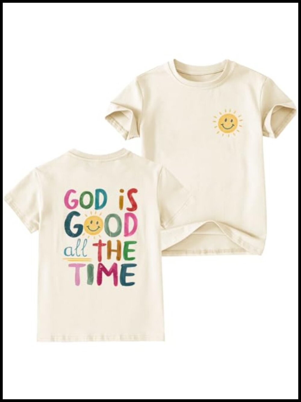 Kids Christian T-Shirt Faith Bible Verse Short Sleeve Boys Girls Casual Top